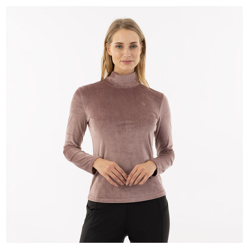 velourshirt in mauve von vorne