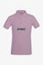 kinder polo shirt pique in rosa mit logo auf der brust von vorne 